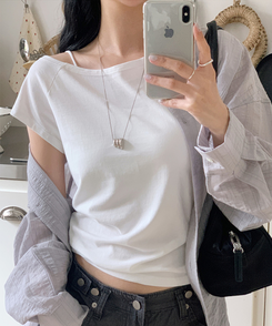 半袖Tシャツ ウィークリーボートネック半袖Tシャツ IVORY