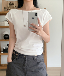 半袖Tシャツ ウィークリーボートネック半袖Tシャツ IVORY