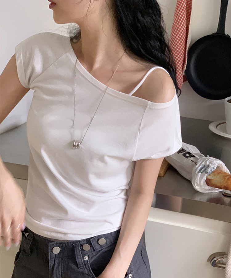 ウィークリーボートネック半袖Tシャツ IVORY