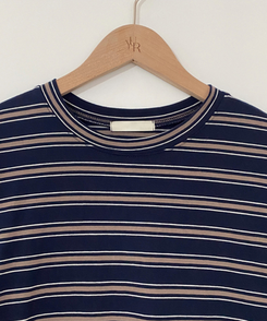 半袖Tシャツ ストライプフリル半袖Tシャツ