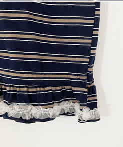 半袖Tシャツ ストライプフリル半袖Tシャツ