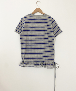 半袖Tシャツ ストライプフリル半袖Tシャツ