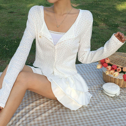 ローズパンチングカーディガン WHITE