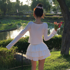 ローズパンチングカーディガン WHITE