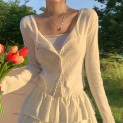 ローズパンチングカーディガン WHITE