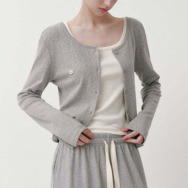 ローズパンチングカーディガン GREY