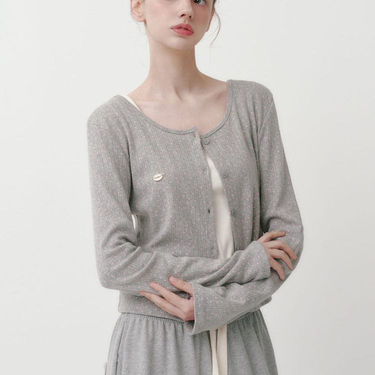 ローズパンチングカーディガン GREY