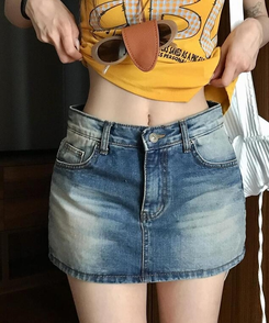 ミニスカート カクテルデニムミニスカート MID DENIM