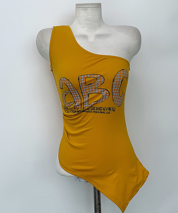 アルファベットワンショルダーTシャツ