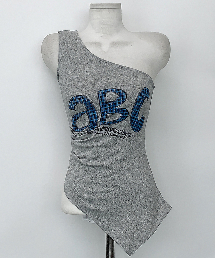 アルファベットワンショルダーTシャツ