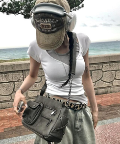 半袖Tシャツ ボタンクロップ半袖Tシャツ(6color) WHITE