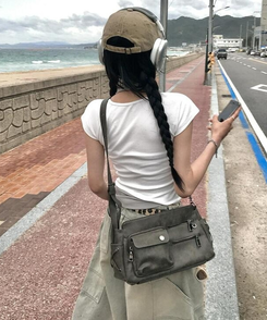 半袖Tシャツ ボタンクロップ半袖Tシャツ(6color) WHITE