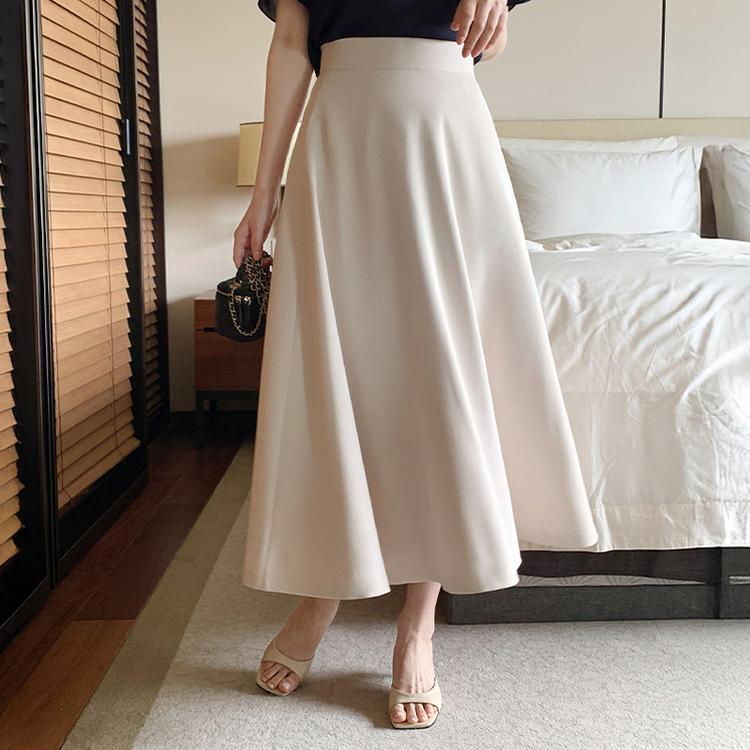 (MADE/サマーバージョン/2丈/ヒップボリュームフィット) ヘンヌ サマーフレアロングスカート   BEIGE