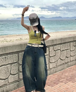 ノースリーブ 【カップ付き】バックレスキャップキャミソール OLIVE