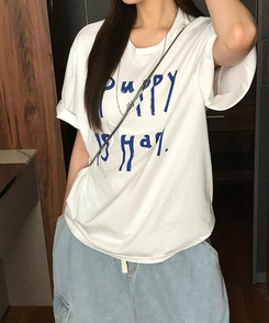 半袖Tシャツ ファニーレタリング半袖Tシャツ WHITE