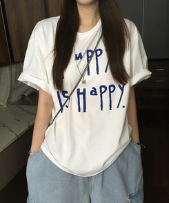 半袖Tシャツ ファニーレタリング半袖Tシャツ WHITE