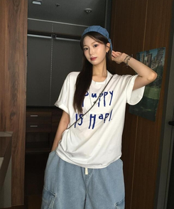半袖Tシャツ ファニーレタリング半袖Tシャツ WHITE