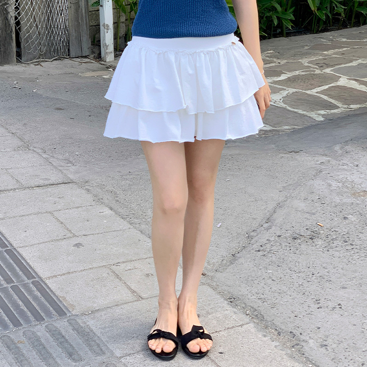 パンツ内蔵／くびれウエスト／ラブリールック）ベル パンツ付き フリル