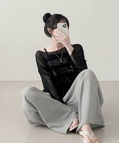 長袖Tシャツ ルーズフィット長袖Tシャツ BLACK