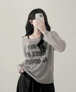 長袖Tシャツ ルーズフィット長袖Tシャツ BEIGE
