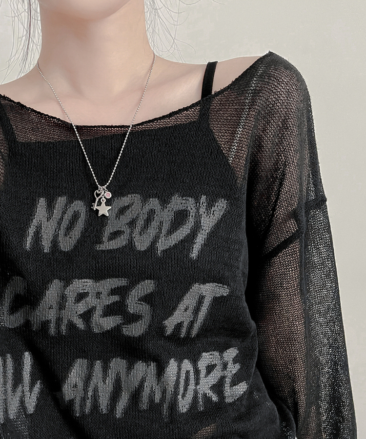 ルーズフィット長袖Tシャツ BLACK