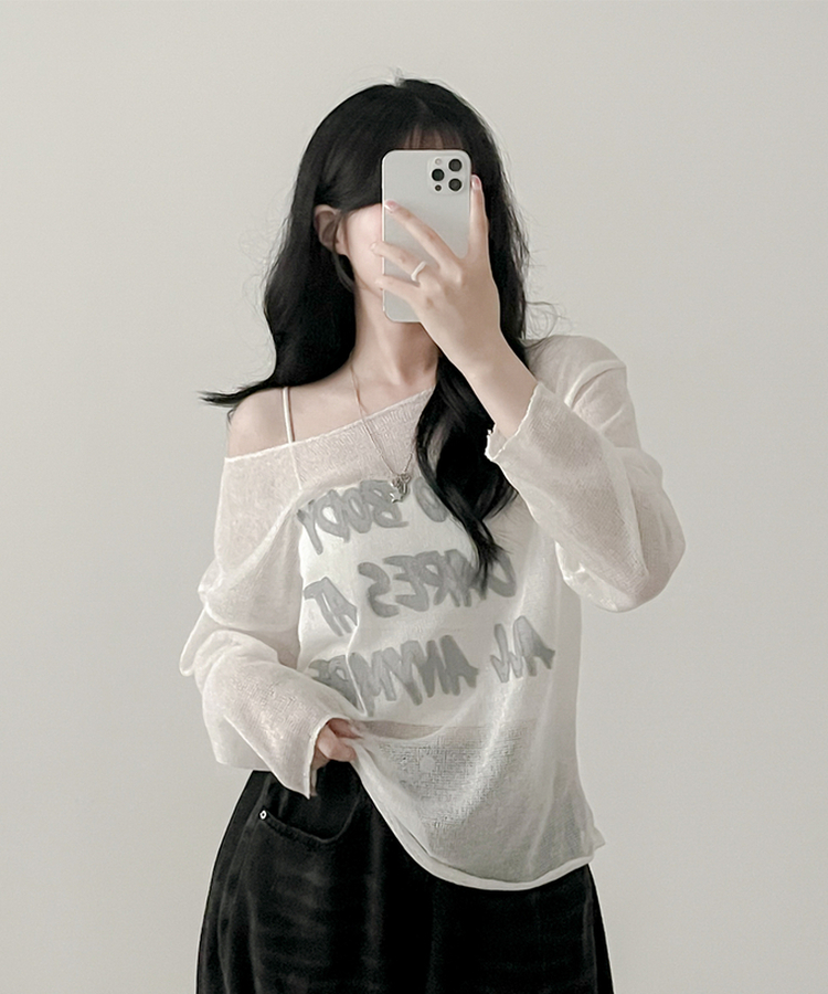 ルーズフィット長袖Tシャツ IVORY