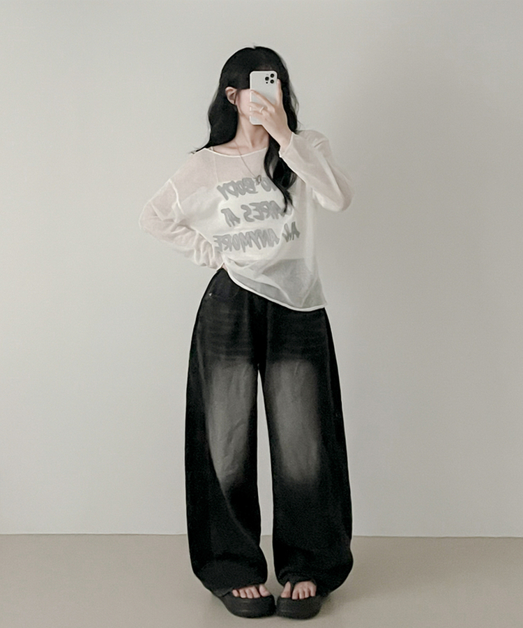長袖Tシャツ ルーズフィット長袖Tシャツ IVORY