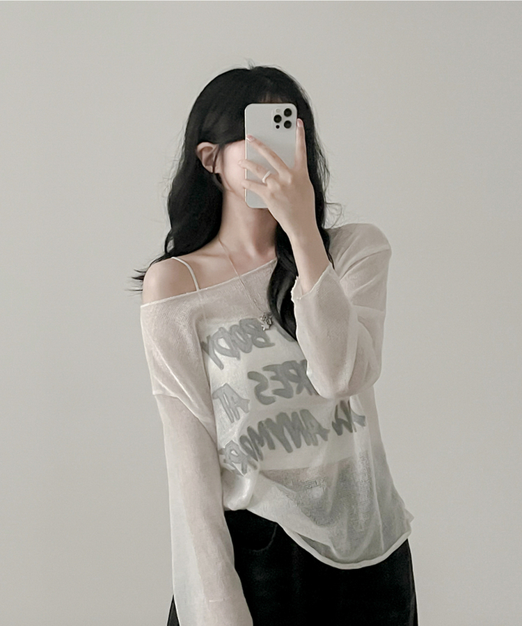 ルーズフィット長袖Tシャツ IVORY