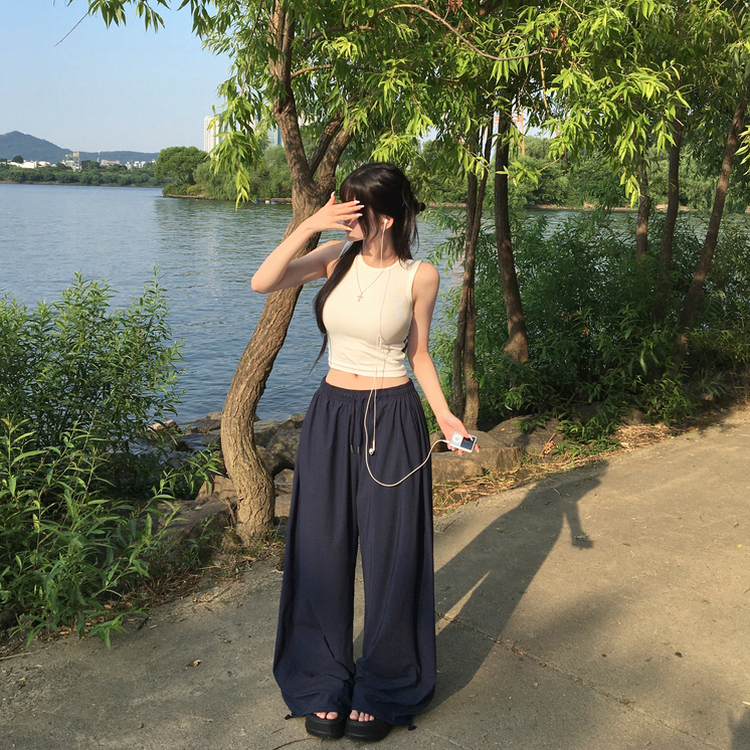 【丈別】クーリングストリングワイドトレーニングパンツ NAVY
