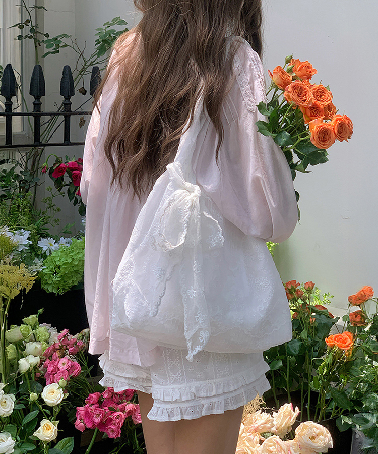 レースポイントビーチショルダーバッグ IVORY