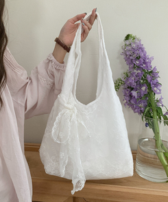 レースポイントビーチショルダーバッグ IVORY