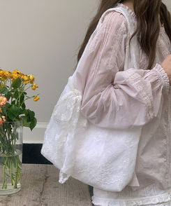 レースポイントビーチショルダーバッグ IVORY