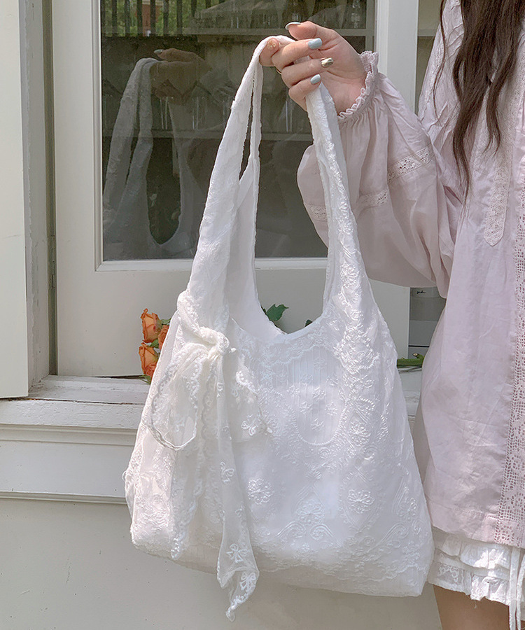 レースポイントビーチショルダーバッグ IVORY