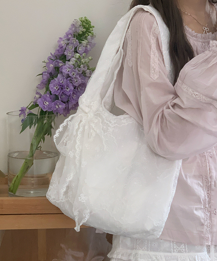 レースポイントビーチショルダーバッグ IVORY