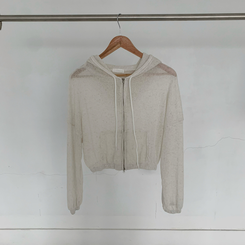 ツーピース 【3pcSET】クールシースルーフードジップアップ キャミソール パンツ
