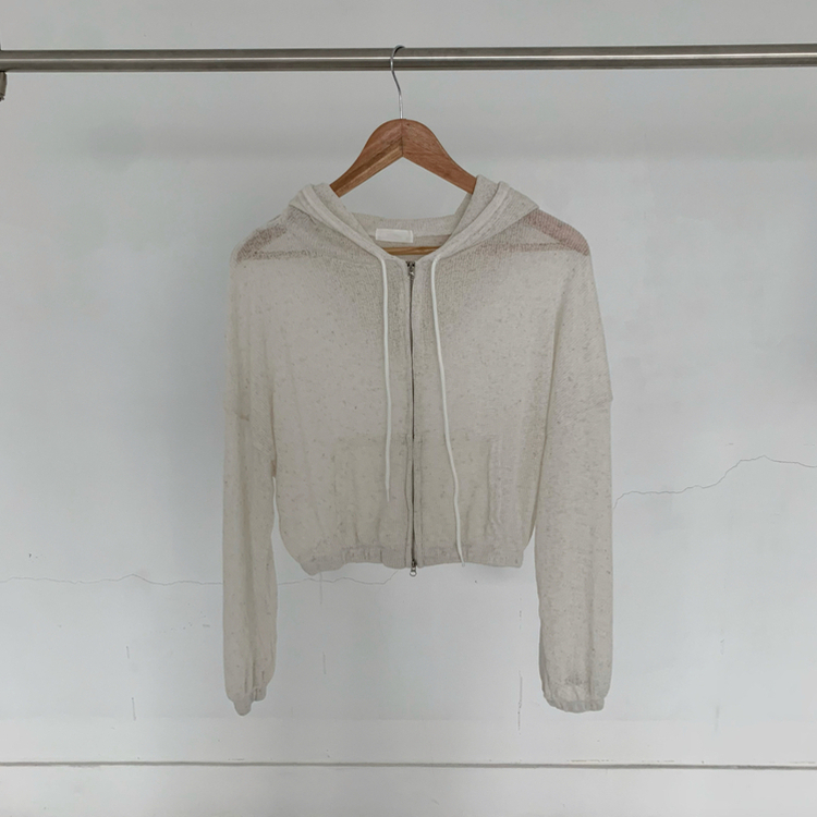 【3pcSET】クールシースルーフードジップアップ キャミソール パンツ