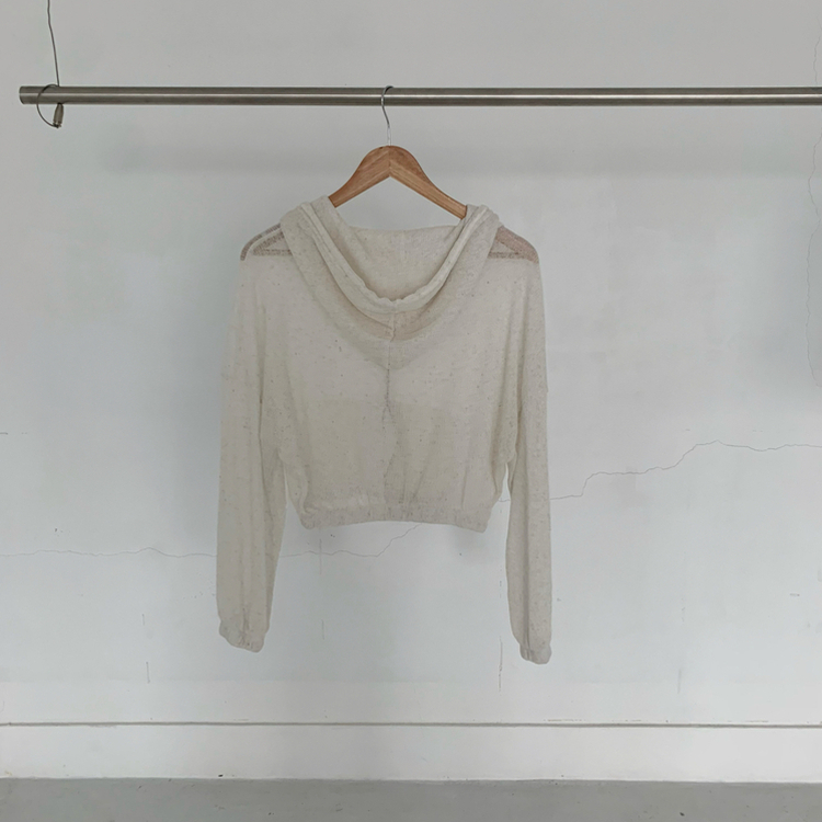 【3pcSET】クールシースルーフードジップアップ キャミソール パンツ