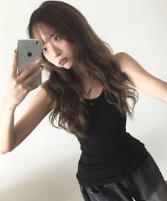 ホルターネックロングキャミソール BLACK