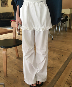 ワイド パラシュートナイロンワイドスカートパンツ IVORY