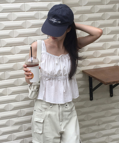 ブラウス シャーリングレースキャミソール IVORY