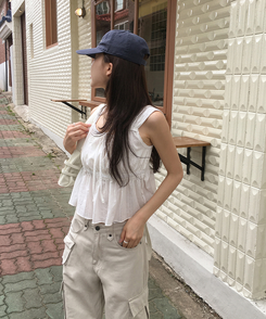 ブラウス シャーリングレースキャミソール IVORY