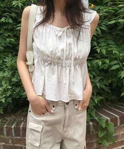 ブラウス シャーリングレースキャミソール IVORY