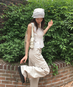 ブラウス シャーリングレースキャミソール IVORY