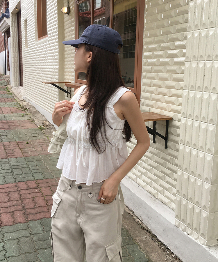 シャーリングレースキャミソール IVORY