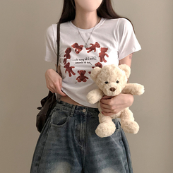 半袖Tシャツ ハートベアクロップ半袖Tシャツ WHITE