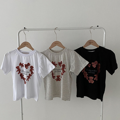 半袖Tシャツ ハートベアクロップ半袖Tシャツ