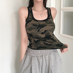 ミリタリークロップスパンキャミソール CAMO