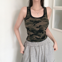 ミリタリークロップスパンキャミソール CAMO