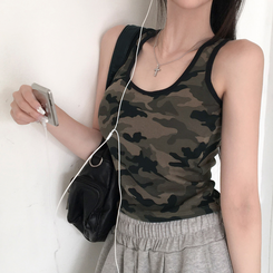 ミリタリークロップスパンキャミソール CAMO