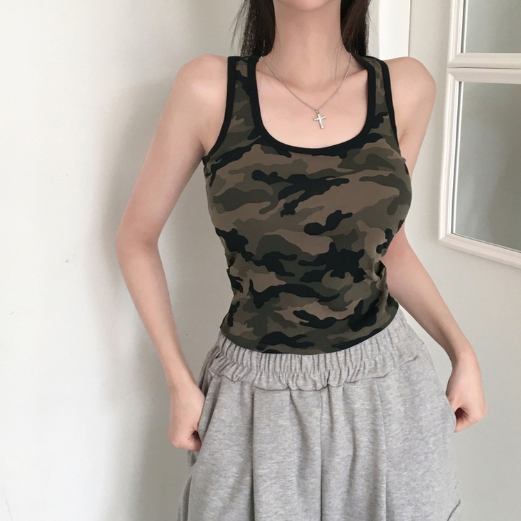 ミリタリークロップスパンキャミソール CAMO
